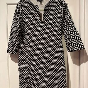 Karen Kane Black and White Tie Front Sheath Dress